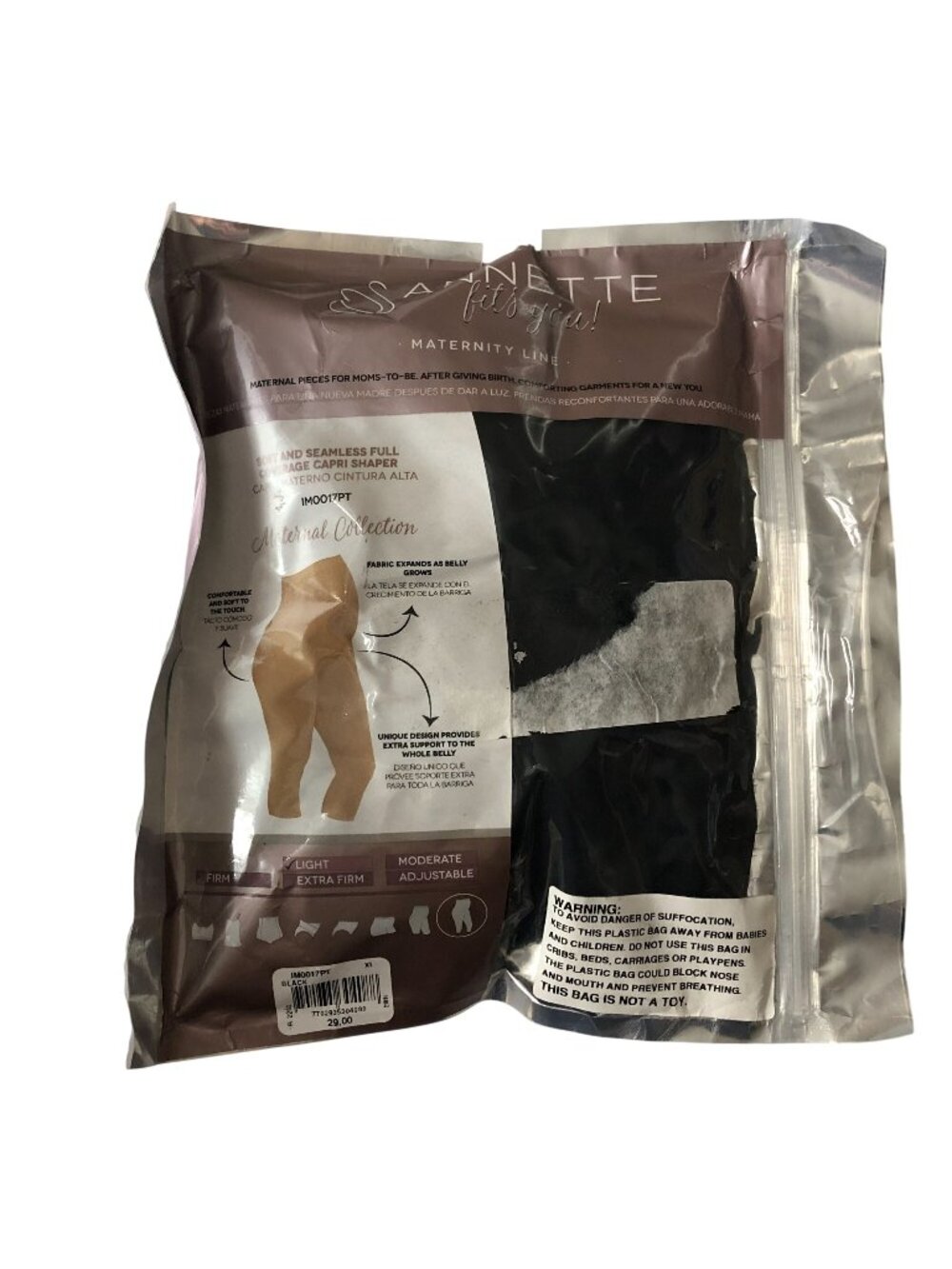 Annette Maternity Soft And Seamless Full Coverage Capri Shaper Black XL